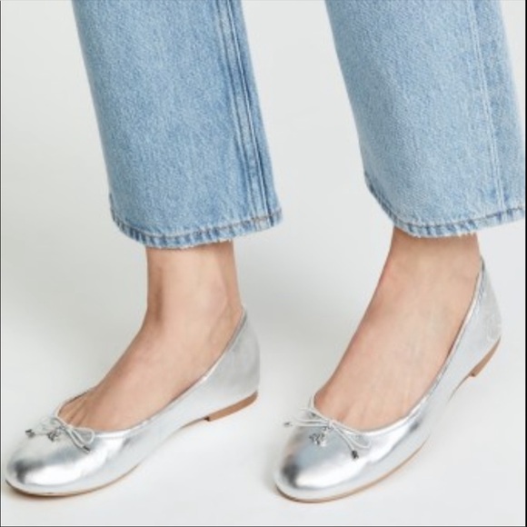 sam edelman silver ballet flats